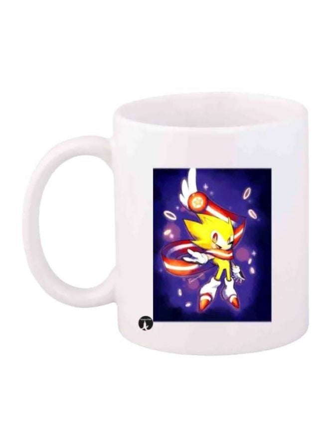 RYN Sonic Printed Coffee Mug White/Yellow/Blue