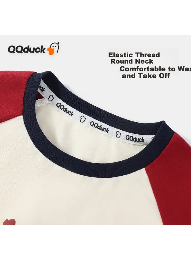 QQ DUCK ملابس أطفال كيو كيو دك، تي شيرت صيفي قصير الأكمام للفتيات، قمة شبابية بإحساس بارد، قصير الأكمام بلون أبيض مائل إلى الرمادي؛ 140 - Image 5