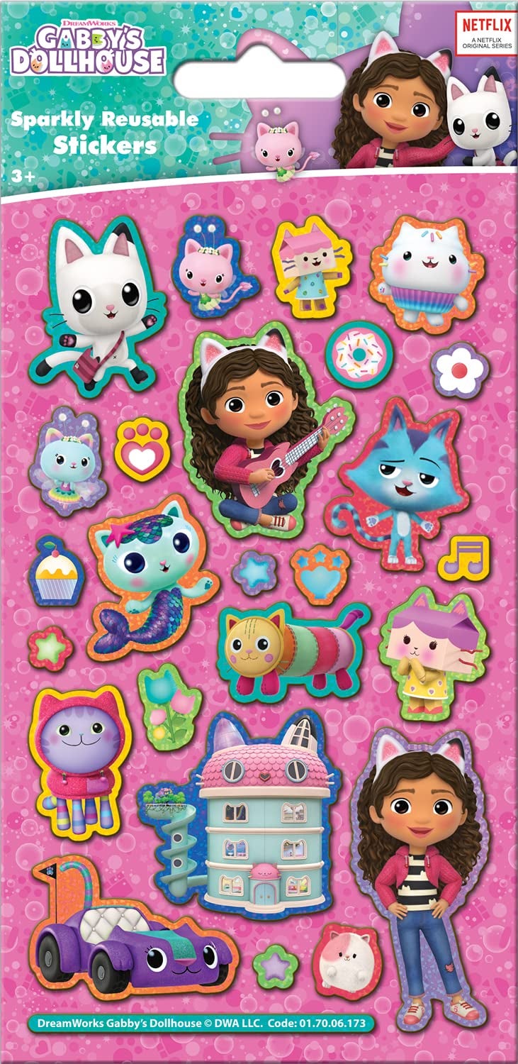 Paper Projects Gabbys Dollhouse Sparkly Reusable Stickers Official Licensed Product 