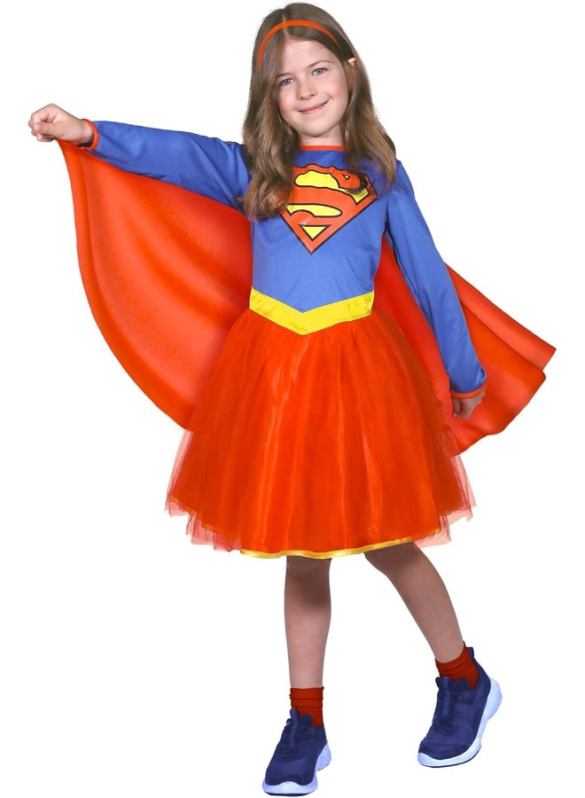 Ciao زي سوبر جيرل للأزياء للفتيات | زي خارق مرخص من دي سي كومكس | زي حفلات الأطفال واحتفالات الهالوين - Image 1