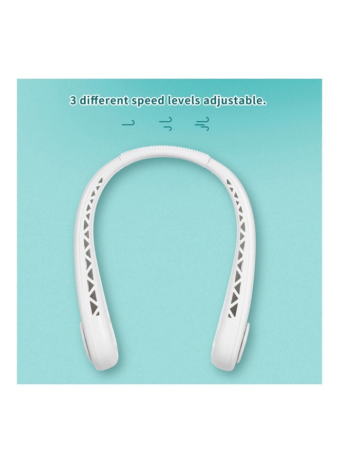 NIBEMINENT Neckband Bladeless USB Rechargeable Wearable Fan H40265-LM White - Image 5