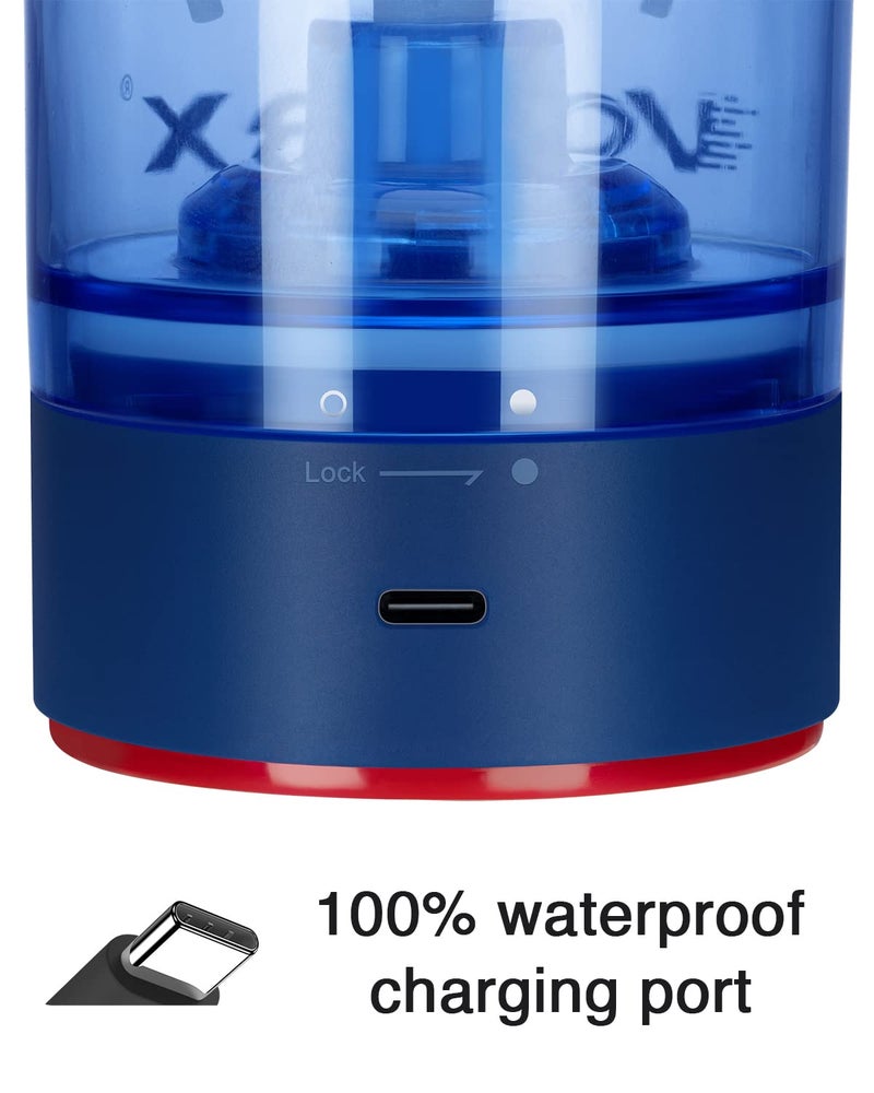 VOLTRX Electric Shaker Bottle - VortexBoost Portable USB C Rechargeable Protein Shake Mixer, Shaker Cups for Protein Shakes, BPA Free, Waterproof, Colored Light Base, 24 oz (Power Blue) - Image 5