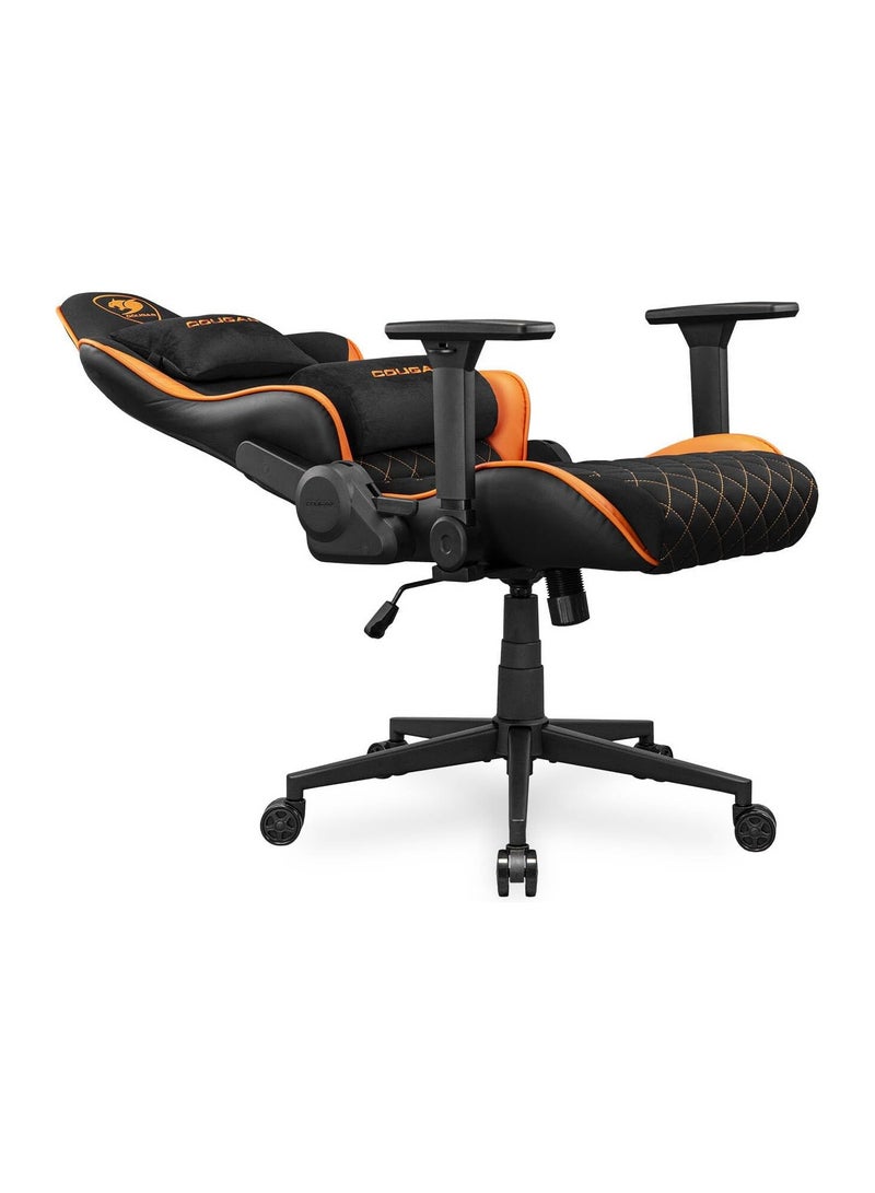 Cougar كرسي الألعاب كوغار أرمور ون V2 F، سطح قماش منسوج، مساند ذراع قابلة للطي 4D، انحناء 155°، تعديل ارتفاع برميل الغاز، دعم وزن يصل إلى 120 كجم - برتقالي - Image 1