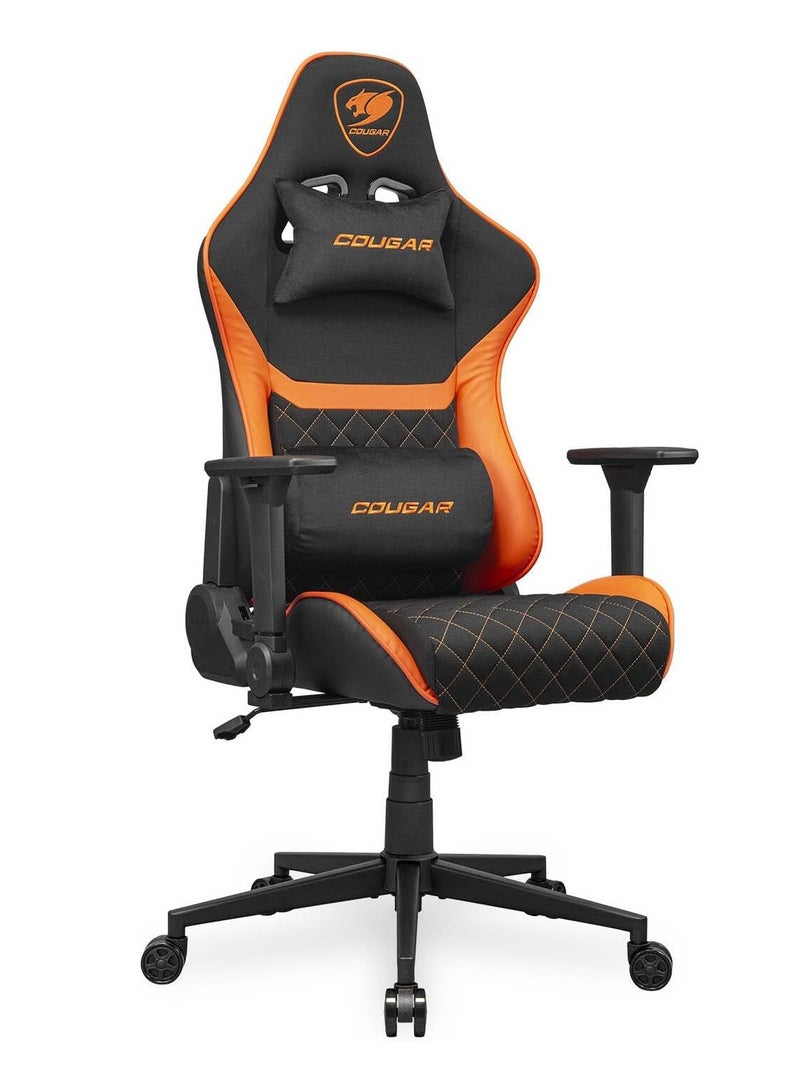 Cougar كرسي الألعاب كوغار أرمور ون V2 F، سطح قماش منسوج، مساند ذراع قابلة للطي 4D، انحناء 155°، تعديل ارتفاع برميل الغاز، دعم وزن يصل إلى 120 كجم - برتقالي - Image 2