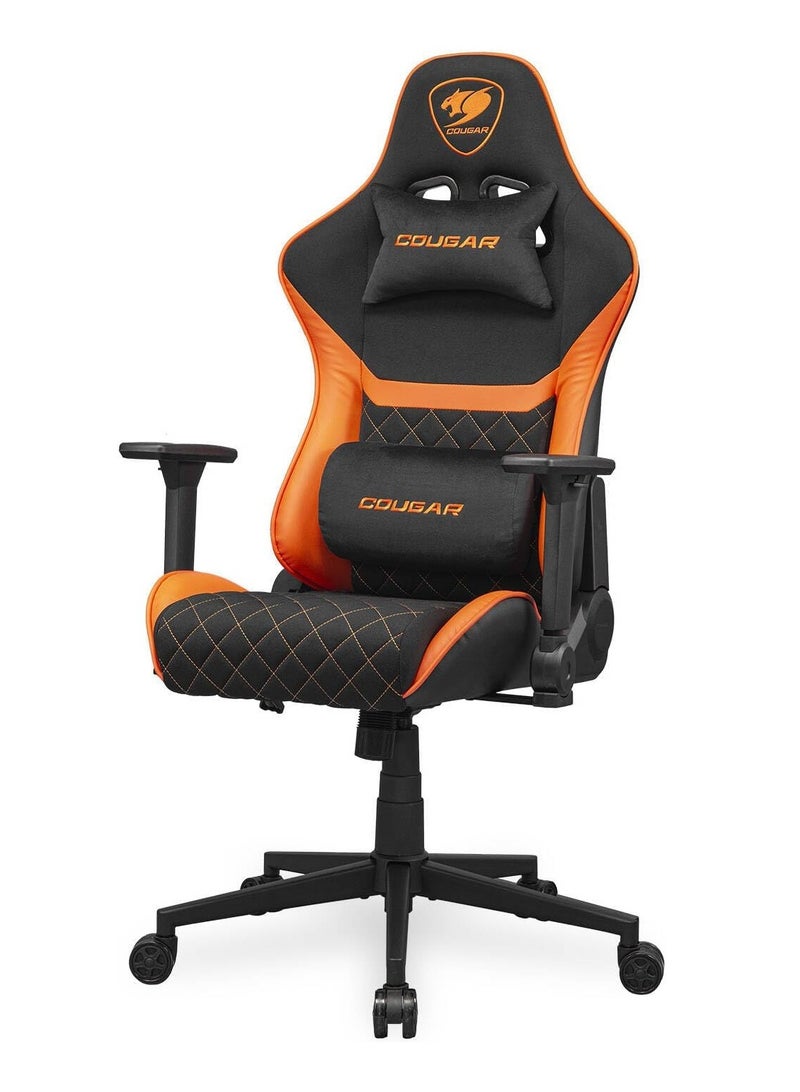 Cougar كرسي الألعاب كوغار أرمور ون V2 F، سطح قماش منسوج، مساند ذراع قابلة للطي 4D، انحناء 155°، تعديل ارتفاع برميل الغاز، دعم وزن يصل إلى 120 كجم - برتقالي - Image 4