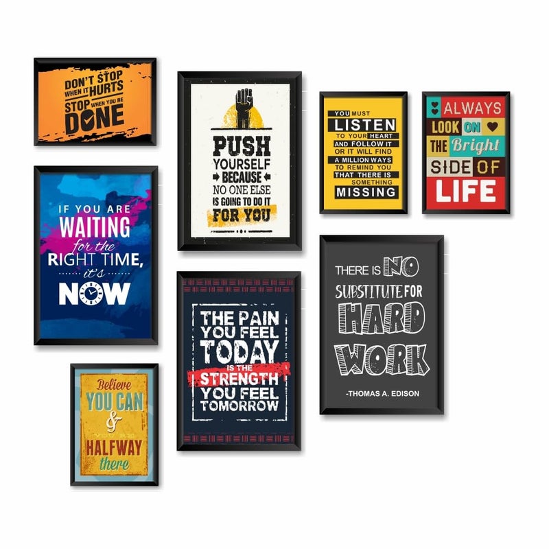 Printelligent PRINTELLIGENT Quotes and Motivational Poster Photo frame 2 Sizes 9 x 125 Inches125x 18 Inches Set of 8 D - Image 1