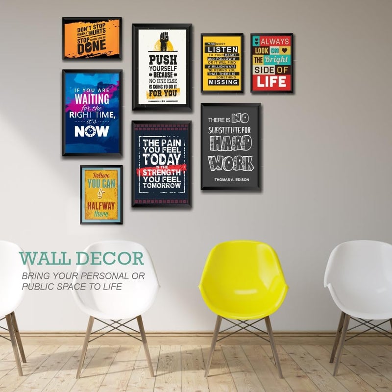 Printelligent PRINTELLIGENT Quotes and Motivational Poster Photo frame 2 Sizes 9 x 125 Inches125x 18 Inches Set of 8 D - Image 4
