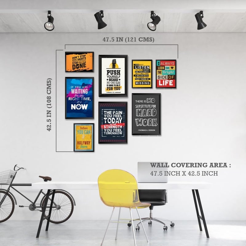 Printelligent PRINTELLIGENT Quotes and Motivational Poster Photo frame 2 Sizes 9 x 125 Inches125x 18 Inches Set of 8 D - Image 5