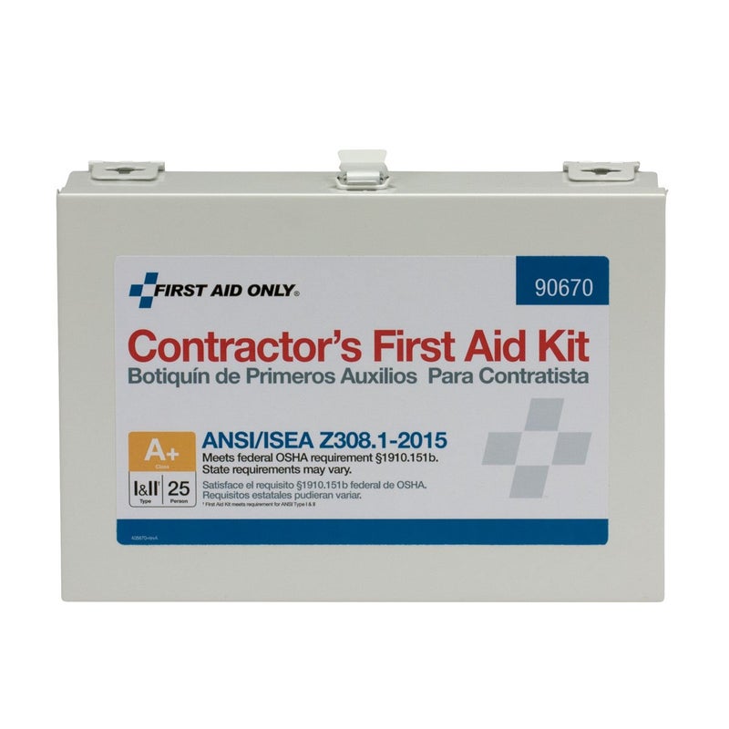 First Aid Only 90670 25Person ANSI A Contractors Emergency First Aid Kit for Home Renovation Job Sites and Construction Vehicles 182 Pieces - Image 1