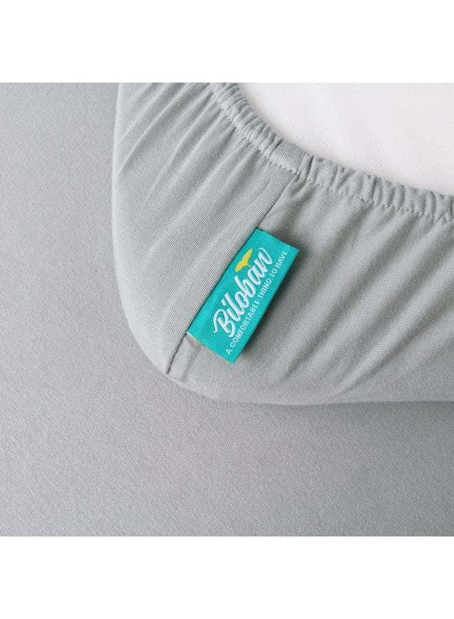 Biloban Bassinet Sheets Fit For Baby Delight And Koolerthings (3 In 1) Baby Bassinet,100% Cotton, 2 Pack, Ultra Soft Bassinet Sheet, White And Gray - Image 2