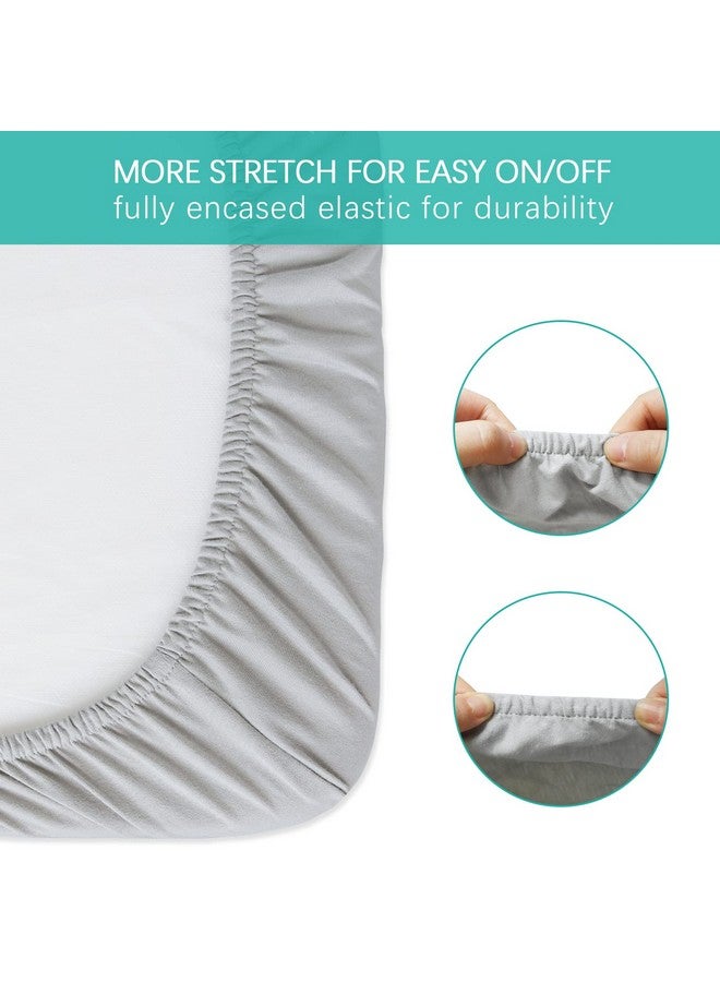 Biloban Bassinet Sheets Fit For Baby Delight And Koolerthings (3 In 1) Baby Bassinet,100% Cotton, 2 Pack, Ultra Soft Bassinet Sheet, White And Gray - Image 4