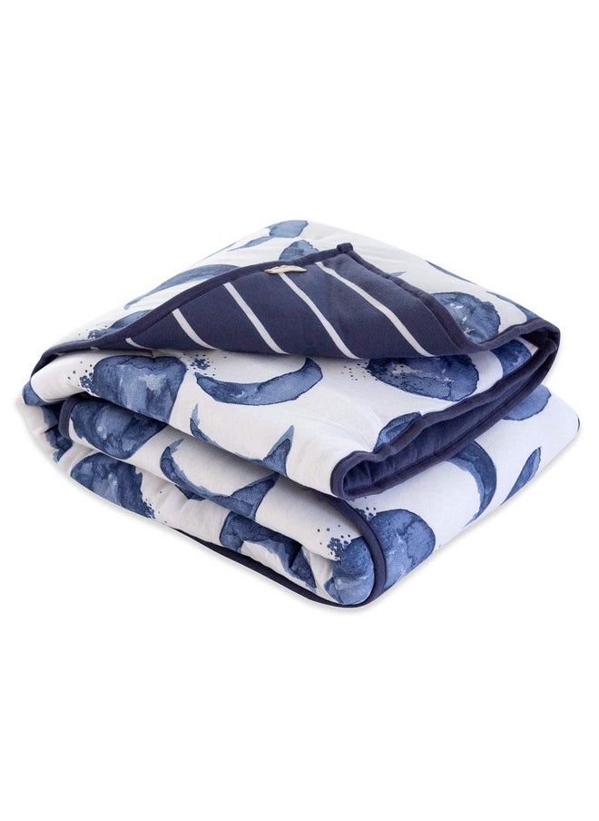 Burt's Bees Baby - Burt's Bees Baby Infant Reversible Quilt Blanket, Jersey Knit, Soft, 100% Organic Cotton Blankets, with 100% Polyester Fill for Warm Padding, Size 37 x 46 Inch - Image 1