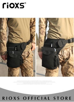 RIOXS Leg Drop Motorcycle Bag for Men Women Nylone Belt Waist Bag for Riding Lightweight Waterproof Travel Canvas Waist Bag with Adjustable Straps  - Image 3