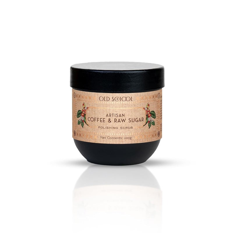 Old School Rituals Artisan Coffee  Raw Sugar Polishing Scrub  Natural Exfoliator for Tan Removal  Radiant Skin  Coffee  Sugar Body Scrub for Smooth Glowing Skin  Body Polisher for All Skin Types  200g - Image 1