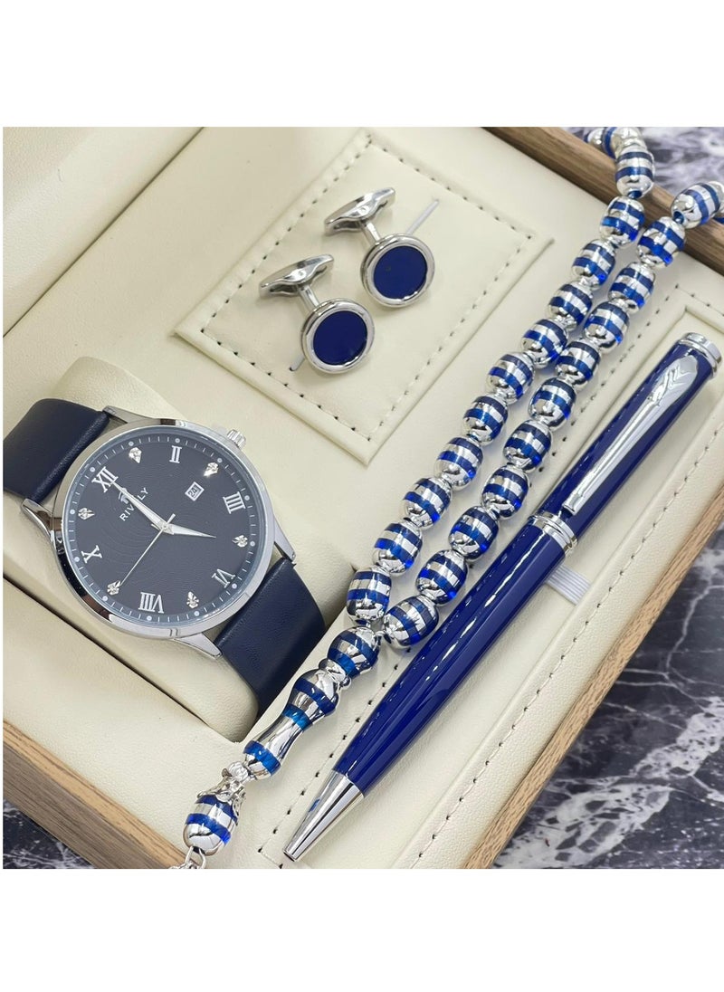 Watch - A men's watch set consisting of a watch, a rosary, a cup and a pen - Image 1