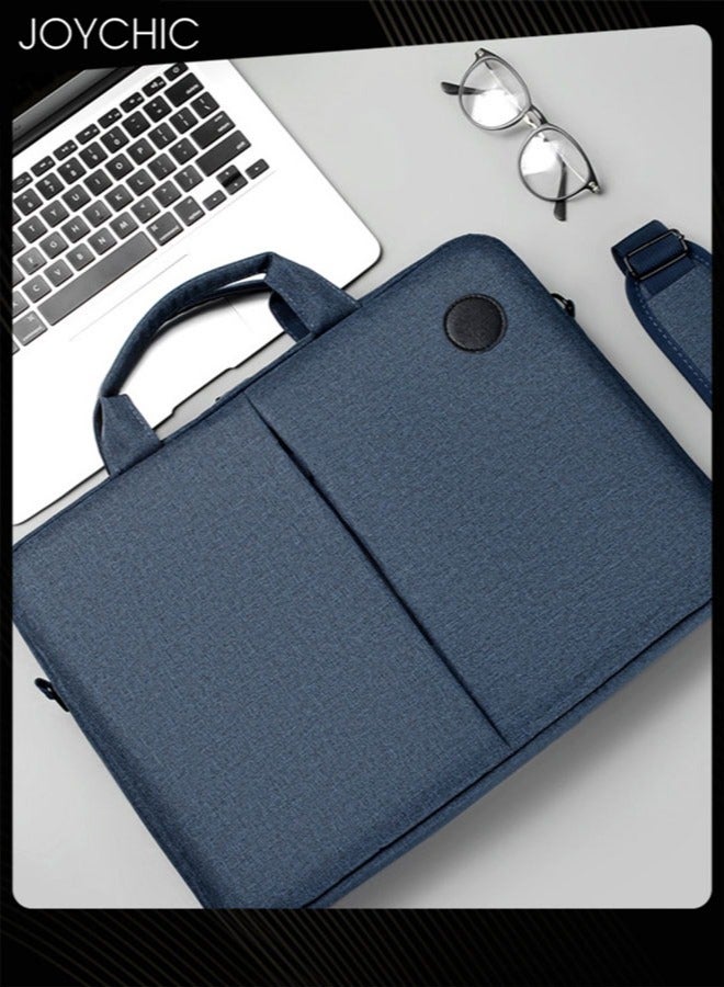 جوي شيك 360° Protective Laptop Bag Netbook Messenger Shoulder Bag with Adjustable Shoulder Straps Durable Wear-resistant Briefcase for Men Women School Work Travel Navy - Image 2