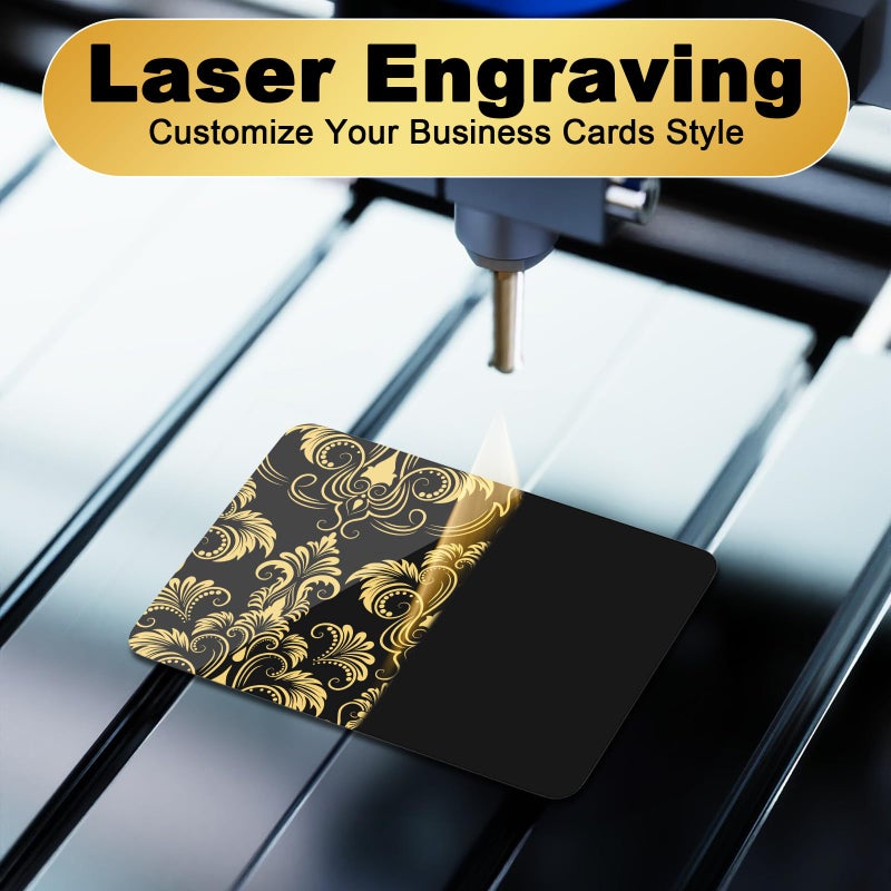 Danghyuk 300 Pcs Metal Business Cards Black Metal Business Card Blanks for CNC Engraver Laser Engraving Reliable and Sturdy Multipurpose Aluminium Business Card Blanks Thickness 0.01 Inch - Image 5