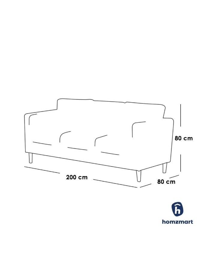 Homzmart Swedish Wood and  Linen 3 Seaters Sofa - Beige  - Image 2