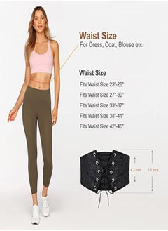 SYOSI Black Corset Belt for Women Vintage Lace Tied Waspie Corset Belt  Elastic Waist Decoration for Dress Skirt Shirt Holiday Out Door Party Versatile Dress Belt Curve Women Shaper Training (M)  - Image 3