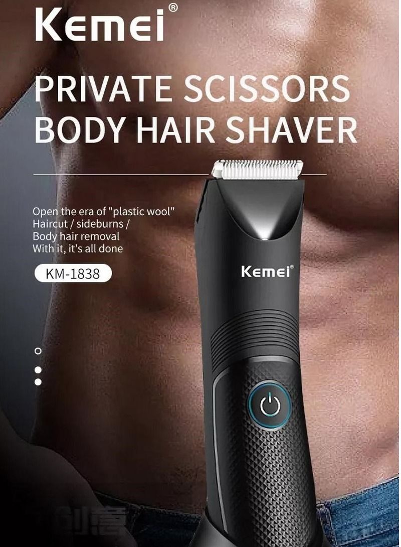 kemel Hair Trimmer Professional Body Hair Remover KM-1838 for Men and Women Waterproof Charge for 1.5 Hours Use for 90 Mins with LED Light - Image 5
