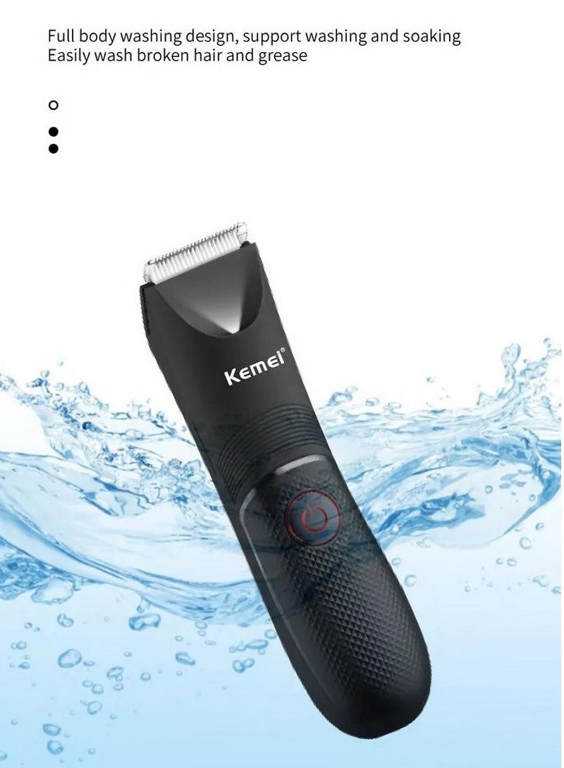 kemel Hair Trimmer Professional Body Hair Remover KM-1838 for Men and Women Waterproof Charge for 1.5 Hours Use for 90 Mins with LED Light - Image 4