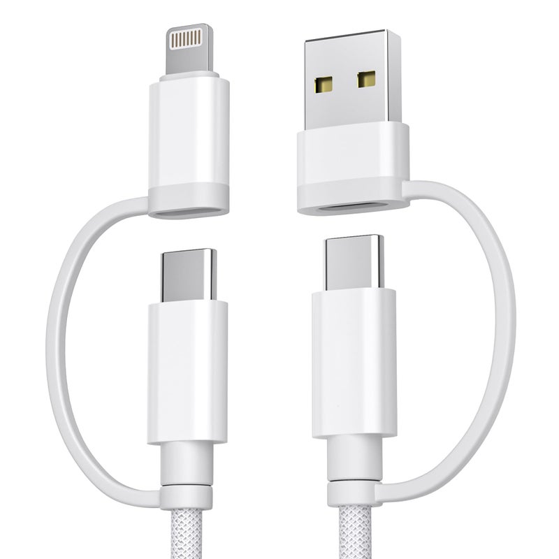 Basesailor for iPhone 17 Air 16 Charging Cable,4 in 1 USB C Cable 3.3ft,iPad 8th 9th Mini 7th Air 5th Pro 10th Generation Charger,60W Fast Charging Multi Charger Cord with USB Converter/iOS/Type C,S25 - Image 1