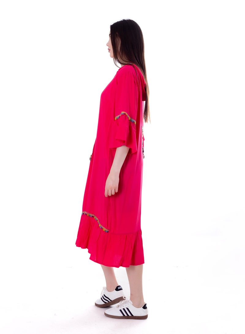 BEBO Women's short printed long sleeve dress, free size, suitable for weight from 60 to 85 kg approximately  - Image 2