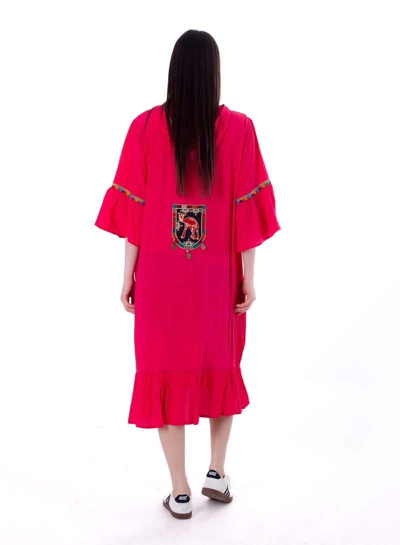 BEBO Women's short printed long sleeve dress, free size, suitable for weight from 60 to 85 kg approximately  - Image 3