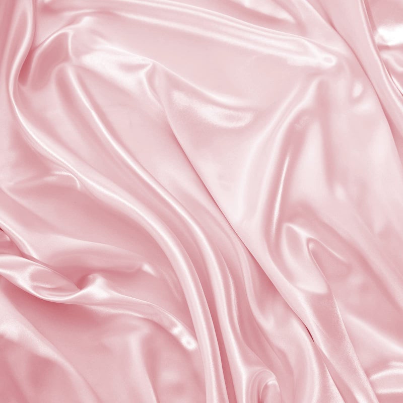 NSGZ Pink Satin Fitted Sheet Only, Silky Full Fitted Bed Sheet Soft Deep Pocket Single Bottom Bed Sheets, Wrinkle Free & Fade Resistant & Breathable Bedding Fitted Sheet Sold Separately - Image 4