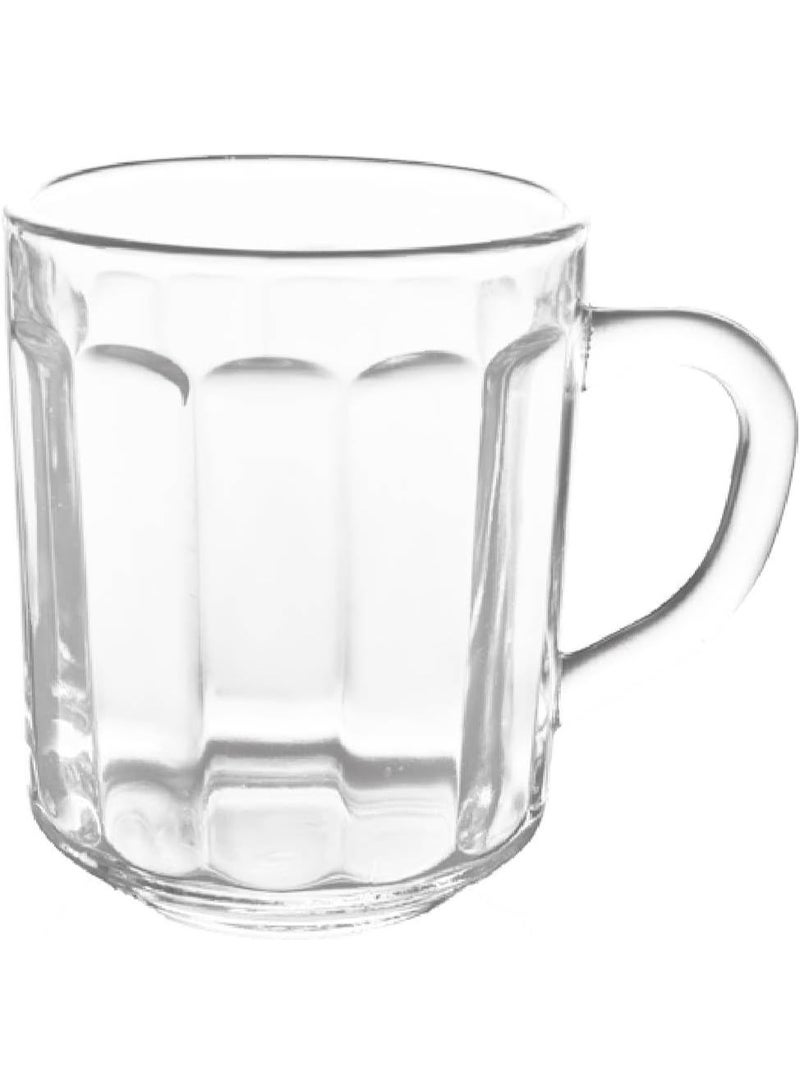 Clear Ribbed Glass Cups –2 Piece Set – Transparent Drinkware – Elegant Ribbed Design for Tea, Coffee, Juice & Beverages – Durable, Easy to Clean, Perfect for Home & Office - Image 4