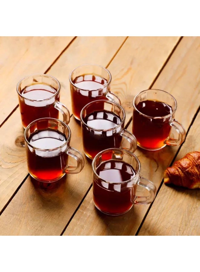 Clear Ribbed Glass Cups –2 Piece Set – Transparent Drinkware – Elegant Ribbed Design for Tea, Coffee, Juice & Beverages – Durable, Easy to Clean, Perfect for Home & Office - Image 2