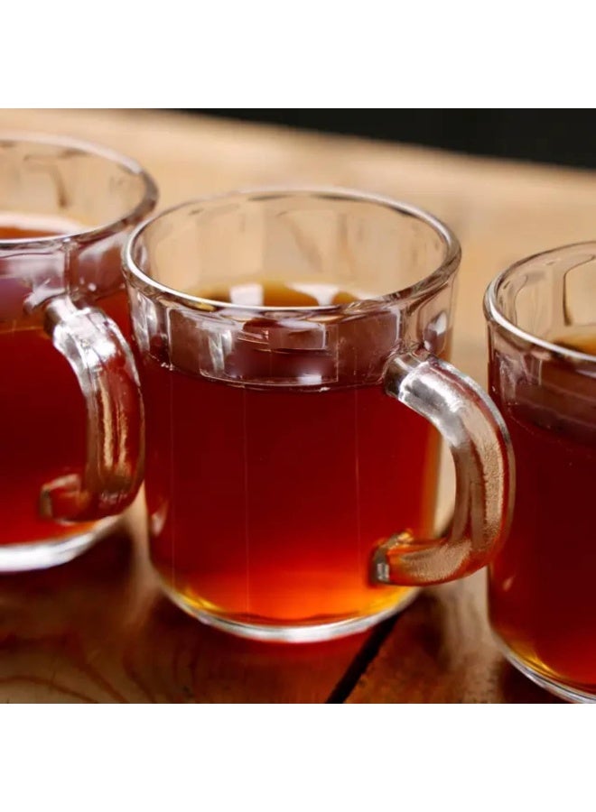 Clear Ribbed Glass Cups –2 Piece Set – Transparent Drinkware – Elegant Ribbed Design for Tea, Coffee, Juice & Beverages – Durable, Easy to Clean, Perfect for Home & Office - Image 3