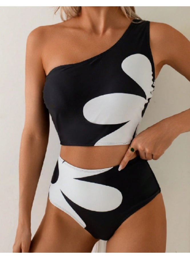 شي إن طقم تانكيني مطبوع عليه زهور من سويم لوشوير، قطعتين، لعطلة صيفية على الشاطئ - Image 1