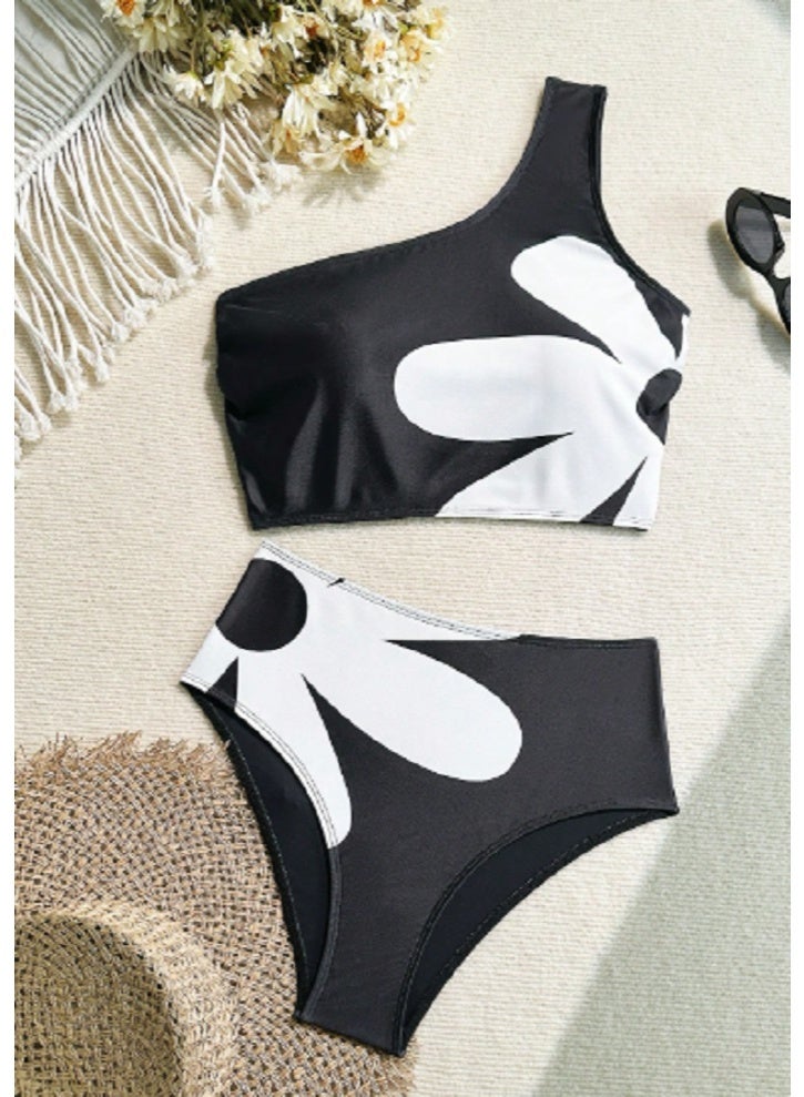 شي إن طقم تانكيني مطبوع عليه زهور من سويم لوشوير، قطعتين، لعطلة صيفية على الشاطئ - Image 3