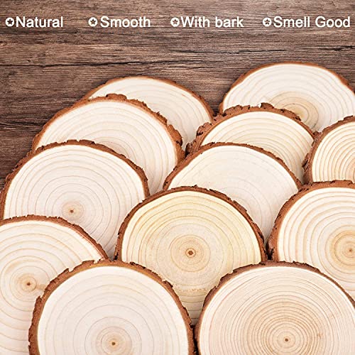 NJ OVERSEAS NJ Natural Wood Coaster with Bark – 4 inch Wood Craft kit, Wooden Coaster, DIY Crafts Coasters Christmas Rustic Wedding Decorations Wooden Handcrafted Coffee Coasters (12) - Image 3