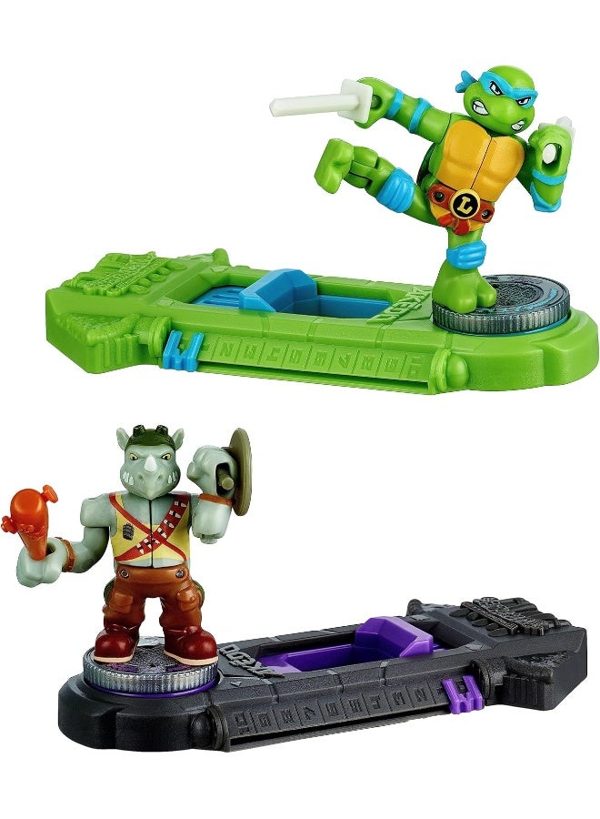 Akedo Legends of Teenage Mutant Ninja Turtles Mini Battling Warriors Versus Pack - Leonardo Vs Rocksteady - Image 5