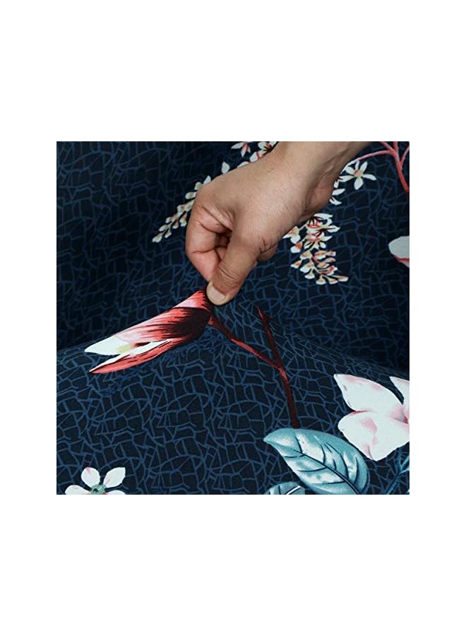 The Bros Universal Sofa Cover Big Elasticity Cover for Couch Flexible Stretch Sofa Slipcover Floral Prints (Triple Seater, 185230cm Dark Blue Lotus)  - Image 3