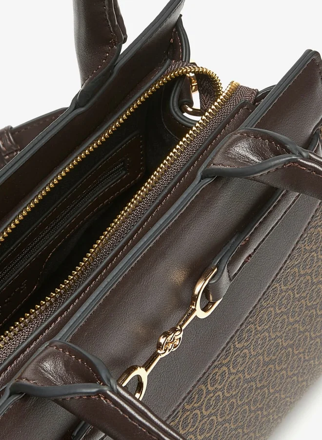 سيليست Women Monogram Print Tote Bag with Top Handles