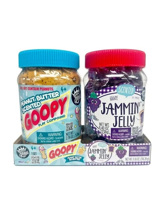 WeCool Compound Kings Jammin’ Jelly and Goopy Play Compound Scented Clay Set (316.28 g, Pack of 2) - Image 1