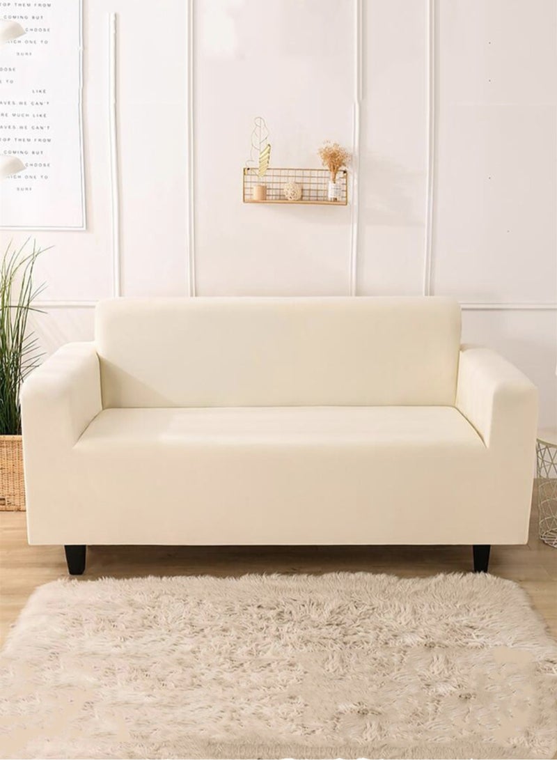 Kutis 3-Seater Wrinkle-Free Full Coverage Stretchable Sofa Slipcover Beige 185-230 cm  - Image 1
