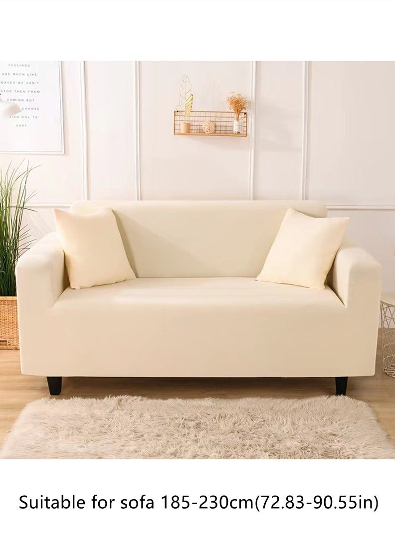 Kutis 3-Seater Wrinkle-Free Full Coverage Stretchable Sofa Slipcover Beige 185-230 cm  - Image 2