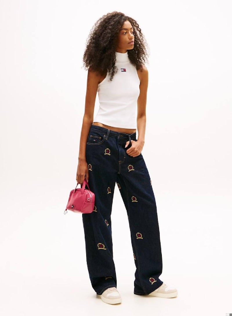 TOMMY JEANS Slim Badge Rib Tank - Image 2