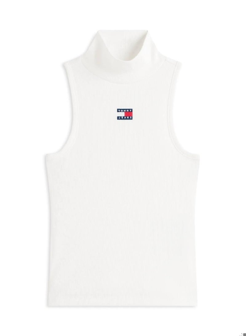 TOMMY JEANS Slim Badge Rib Tank - Image 5