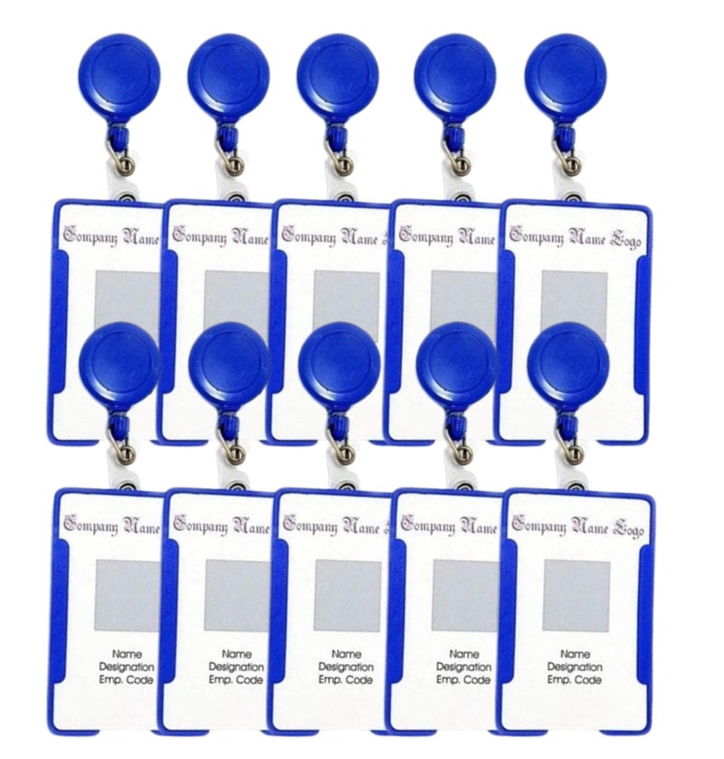 ANG Combo Pack of Blue ID Card Holder with Retractable Reel YOYO Made in India(Pack of 10) - Image 1