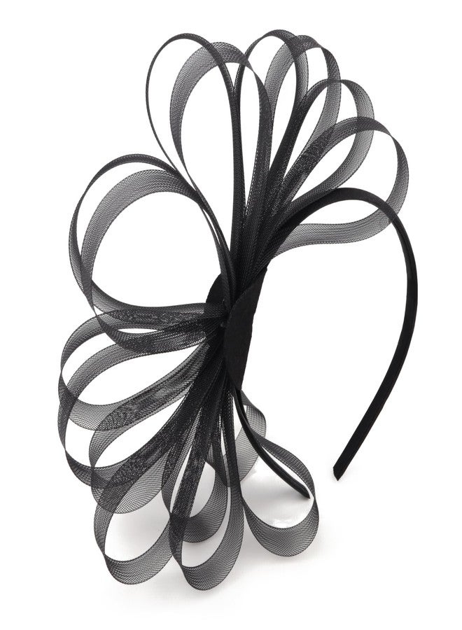 Needzo Black Fascinator Headband for Women, Derby, Church and Tea Party Hair Accessory, One Size Fits Most - Image 1