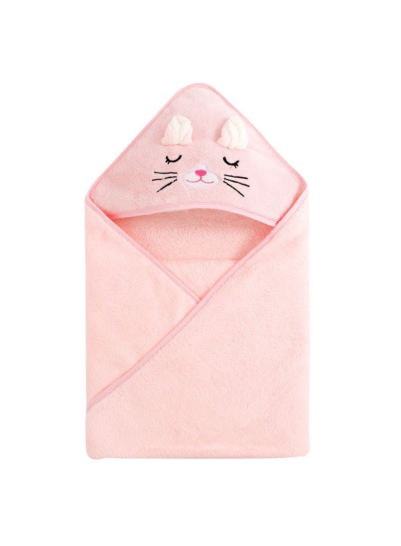 مناشف حمام الأطفال حديثي الولادة بغطاء للرأس منشفة أطفال فائقة الامتصاص وناعمة من القطن بغطاء للرأس للأطفال الصغار والرضع للجنسين منشفة حمام بغطاء للرأس - Image 1