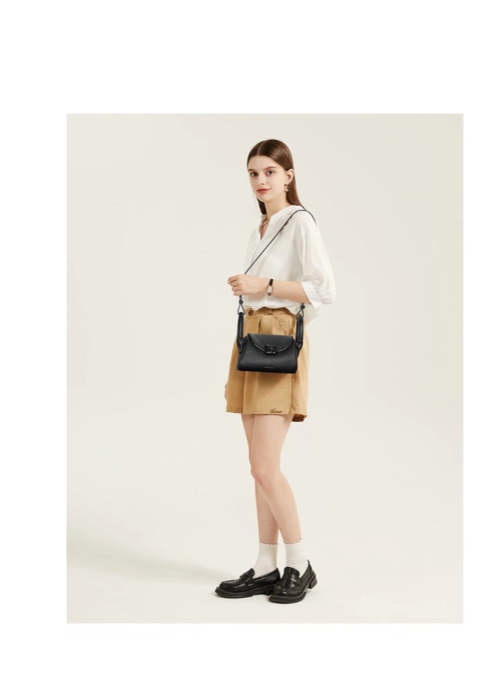 Bostanten Bostanten Women's Multipurpose Shoulder Bag - Eco-Friendly Vegan Leather with Adjustable Strap / Black  - Image 3