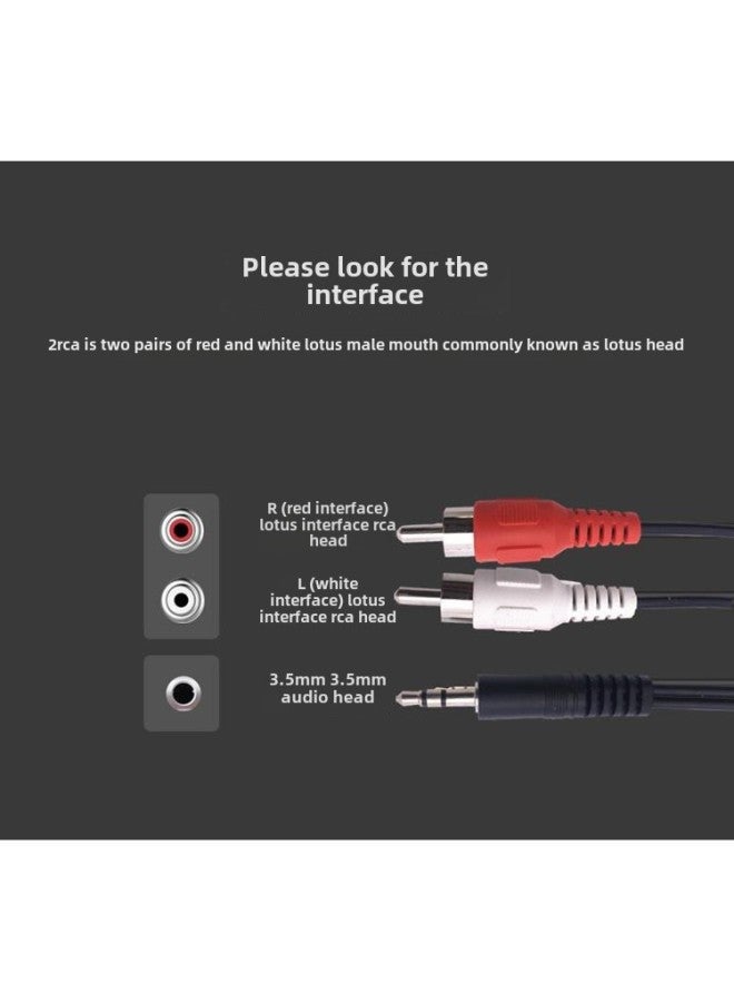 Audio Line 1: 2 3.5mm To Double Lotus Head Rca Plug Mobile Phone Desktop Computer Power Amplifier Speaker-Color:0.25m  - Image 4
