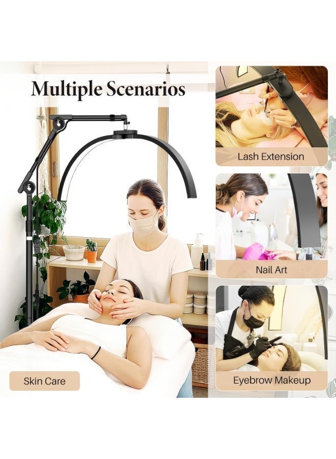 Foldable half-moon LED floor lamp with phone holder and remote control - Image 3