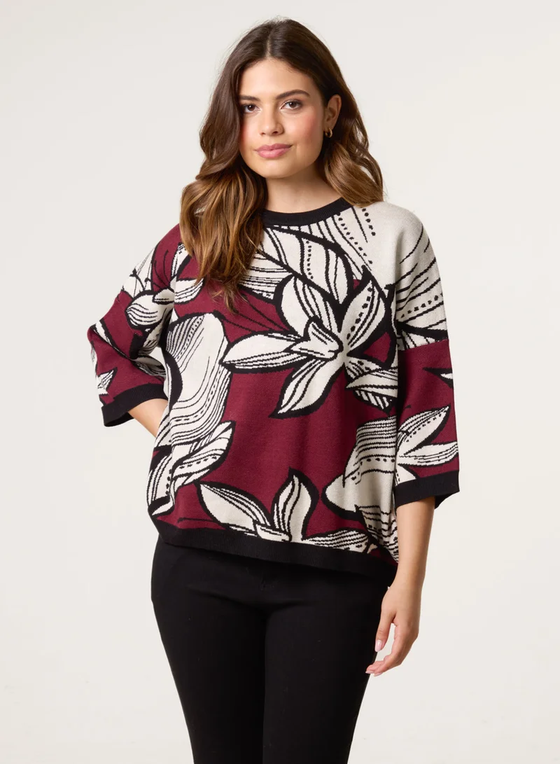 بلو فانيلا كنزة بنقشة زهور